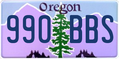 OR license plate 990BBS