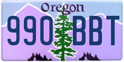 OR license plate 990BBT