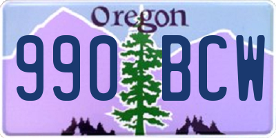 OR license plate 990BCW