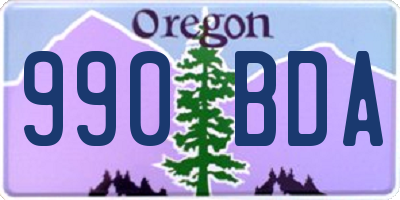 OR license plate 990BDA