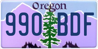 OR license plate 990BDF