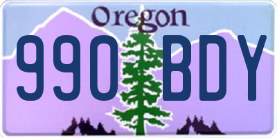 OR license plate 990BDY