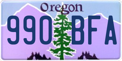 OR license plate 990BFA