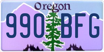 OR license plate 990BFG