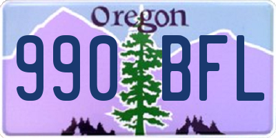 OR license plate 990BFL
