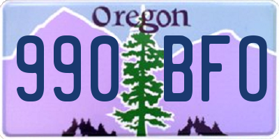 OR license plate 990BFO