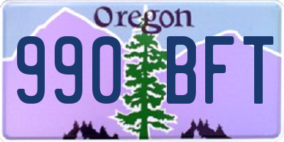 OR license plate 990BFT