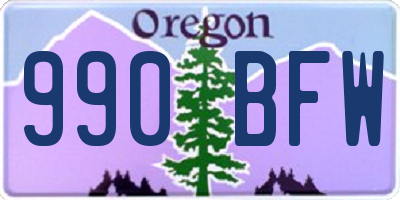 OR license plate 990BFW