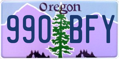 OR license plate 990BFY