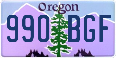 OR license plate 990BGF