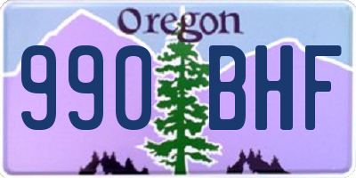 OR license plate 990BHF