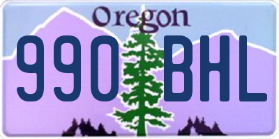 OR license plate 990BHL