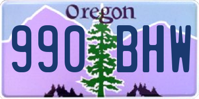 OR license plate 990BHW