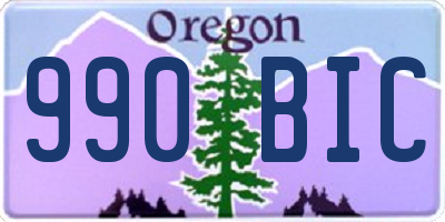 OR license plate 990BIC