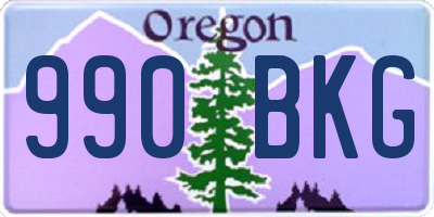 OR license plate 990BKG