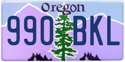 OR license plate 990BKL
