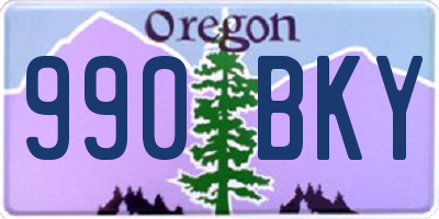 OR license plate 990BKY