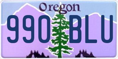 OR license plate 990BLU