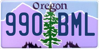 OR license plate 990BML