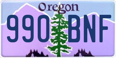 OR license plate 990BNF