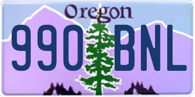 OR license plate 990BNL