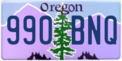 OR license plate 990BNQ