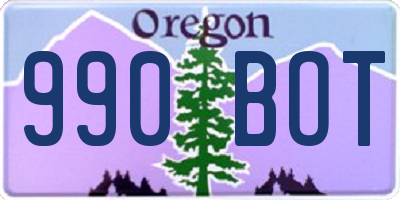OR license plate 990BOT