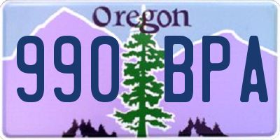 OR license plate 990BPA