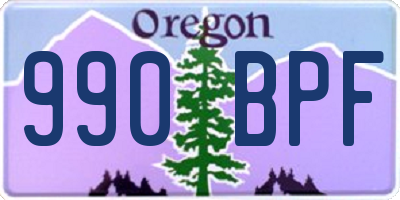 OR license plate 990BPF
