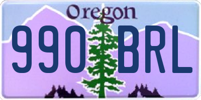 OR license plate 990BRL