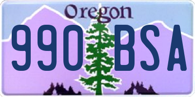 OR license plate 990BSA