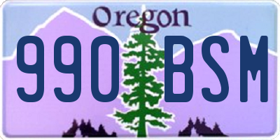 OR license plate 990BSM