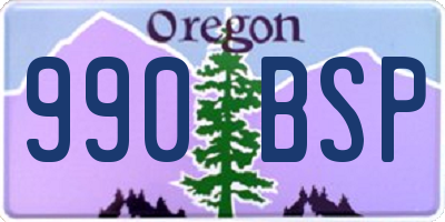 OR license plate 990BSP