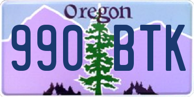 OR license plate 990BTK