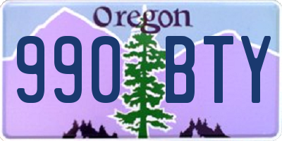 OR license plate 990BTY