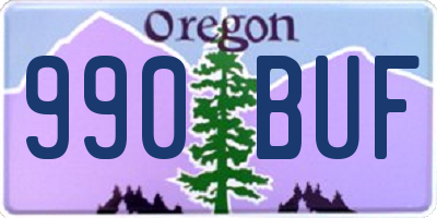 OR license plate 990BUF