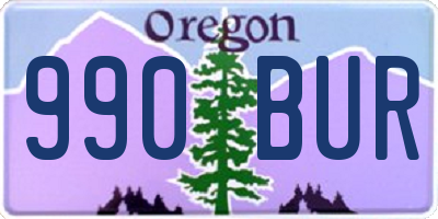OR license plate 990BUR