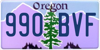 OR license plate 990BVF