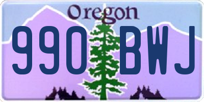 OR license plate 990BWJ