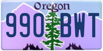 OR license plate 990BWT
