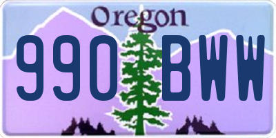 OR license plate 990BWW
