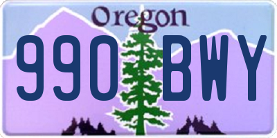 OR license plate 990BWY