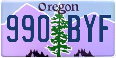 OR license plate 990BYF
