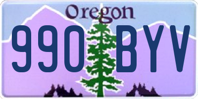 OR license plate 990BYV