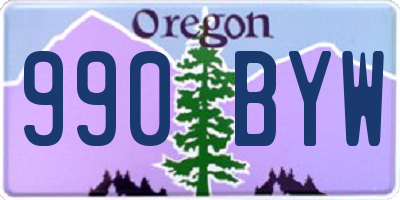 OR license plate 990BYW