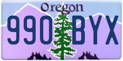 OR license plate 990BYX