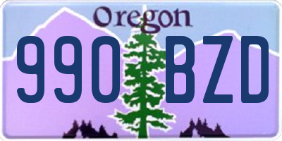 OR license plate 990BZD