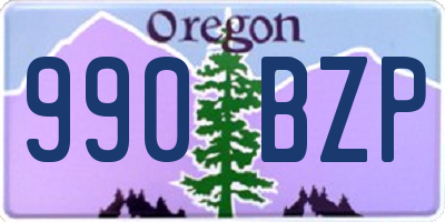 OR license plate 990BZP
