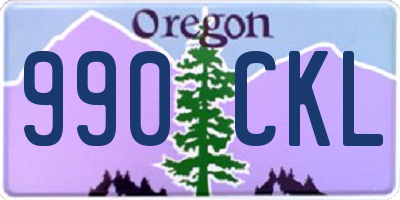 OR license plate 990CKL