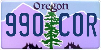 OR license plate 990COR